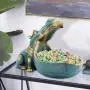Verspielte Harz-Hippopotamus-Statue mit goldener herausgestreckter Zunge – Mehrfarbiges Süßigkeiten-Schüsselchen & Schlüsselbowl, Robustes ABS-Material, Ideal für die Innendekoration und Tischskulpturen, Perfekt zum Aufbewahren von Kleinigkeiten.