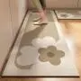 1pc Nordic Style Kitchen Mat - Modern Floral Design, Rubber Backed, Easy-to-Clean Rectangular Mat for Home Decor