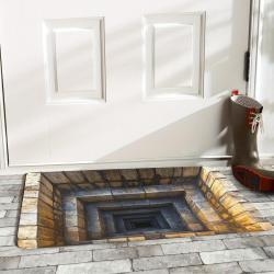 2D Flat Optical Illusion Doormat Non-slip Welcome Doormat for Indoor & Outdoor Use, Easy to Clean, Durable &, Machine Washable, Perfect for Front Door, Entryway, Bedroom, Laundry Room Area Door Mat Home Decoration