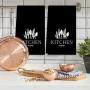 Soft & Absorbent 2pcs Microfiber Kitchen Towels - Spoon & Fork Design, Perfect for Drying Dishes & Hands - Ideal for Holiday Decor & Everyday Use