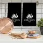 Soft & Absorbent 2pcs Microfiber Kitchen Towels - Spoon & Fork Design, Perfect for Drying Dishes & Hands - Ideal for Holiday Decor & Everyday Use