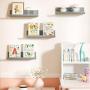 [Floating Shelves Decor] 4pcs Floating Shelves - Wall Mounted Decorative Shelves - Plastic Picture Ledge Display in 4 Colors for Living Room, Bedroom, Bathroom, Kitchen, Home Office, Laundry Room, Christmas, Halloween