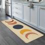 [Non-Slip Kitchen Mat] 2pcs Non-Slip, Absorbent Sun & Moon Geometric Kitchen Mat Set - Polyester Rugs in Rectangular Shapes (18x29.5