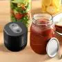 Electric Mason Jar Vacuum Sealer, Compatible with Wide and Regular Mouth Mason Jars, Used for Storing Dry Goods, including 5 Wide Mouth and 5 Regular Mouth Mason Jar Lids - Black