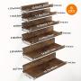 6pcs Floating Shelves, 6 Different Size, Wall Mounted Shelves For Home Decor, Meet Your Different Storage Needs And Help You Save Space, Shelves For Living Room, Bedroom, Bathroom, Kitchen (Brown), Valentine'S Day Decor