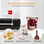 [One-Touch Food Vacuum Sealer] Automatic One-Touch Food Vacuum Sealer Machine - Dry/Moist Modes, Vacuum Hose, Cutter, 10 Vacuum Bags - Without Battery