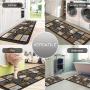 [Soft Kitchen Mat] 2/3 set Soft Flannel Kitchen Mat, Classic Geometric Stone Floor Rug | Vintage Country Style Rug, Farmhouse Kitchen Rug, Comfortable and Easy to Clean, Suitable for Bedroom Living Room Dining Room Kitchen Bathroom Entrance Laundry Room