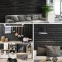 100pcs Ultimate 3D Wall Sticker Panels - DIY Self-Adhesive Foam Brick Wallpaper - Waterproof, Realistic Effect - Ideal For Living Room, Bathroom, Kitchen & Bedroom Decor - Easy Install, Durable