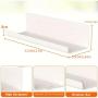 [Floating Shelves Decor] 4pcs Floating Shelves - Wall Mounted Decorative Shelves - Plastic Picture Ledge Display in 4 Colors for Living Room, Bedroom, Bathroom, Kitchen, Home Office, Laundry Room, Christmas, Halloween
