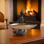 [African | Elegant] Golden-Leaf Elegant African Figurine Resin Tray Decor | Cultural Artwork, Handcrafted Look, Ideal for Home or Office Desktop | Versatile Indoor/Outdoor Use, Decorative Tray