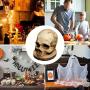 [Skull Knife Block Decor] 15cm/5.9in Resin Skull Knife Block - Indoor/Outdoor Use, No Electricity Required - Perfect for Home or Office Decor