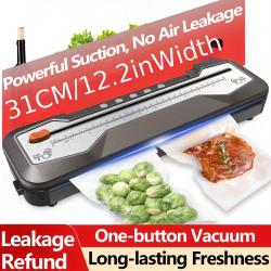 [Automatic Food Vacuum Sealer] 5 Modes Automatic Food Vacuum Sealer Machine - Compact One-Touch Food Sealer Vac Pack Machine - 15 Sealer Bags and Built-in Cutter for Sous Vide & Dry Moist Foods