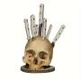 [Skull Knife Block Decor] 15cm/5.9in Resin Skull Knife Block - Indoor/Outdoor Use, No Electricity Required - Perfect for Home or Office Decor