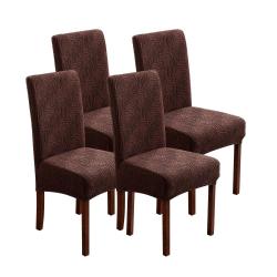 4/6pcs Waterproof Chair Covers for Dining Room, Stretch Jacquard Dining Chair Slipcovers Removable Washable Chair Protector for Kitchen, Hotel, Restaurant