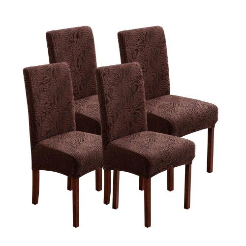 4/6pcs Waterproof Chair Covers for Dining Room, Stretch Jacquard Dining Chair Slipcovers Removable Washable Chair Protector for Kitchen, Hotel, Restaurant