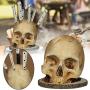 [Skull Knife Block Decor] 15cm/5.9in Resin Skull Knife Block - Indoor/Outdoor Use, No Electricity Required - Perfect for Home or Office Decor