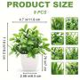 [Artificial Plants in White Pot] 8 Pack Small Artificial Plants - Fake Plants Potted in White Pot for Home Office Bedroom Desk Bathroom Shelf Farmhouse Decoration