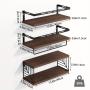 Superlele 3+1 Tier Wall Mounted Bathroom Shelves Over Toilet, Rustic Wood Floating Shelves with Metal Frame And Towel Bar for Bathroom, Kitchen, Bedroom, Living Room (Dark Brown)
