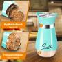 [Turquoise Salt Shakers] Turquoise 4oz Teal Salt And Pepper Shakers Set with Holder, Refillable Design, Farmhouse Gadgets Table Housewarming Gift Christmas Decor And Accessories Kitchen Decor