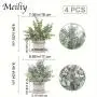 4pcs Mini Retro Artificial Green Plants, Decorative Potted Simulation Plants for Indoor Home, Office, Bedroom, Bathroom Multi-scene Ornament, Boho Housewarming Gifts, Home Aesthetic Decoration, Graduation Season Party Decor