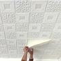[3D Wall Tile Sticker] 50pcs/100pcs/200pcs 3D Wall Tile Sticker - Foam Self-Adhesive Anti-Collision Wallpaper - Waterproof Moisture-Proof Ceiling Sticker, Easy To Stick And Peel, Easy To Clean And Free Cutting, For Kitchen Living Room Bathroom Corridor
