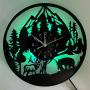 [LED Wall Clock] Unique LED Vinyl Wall Clock | Forest Bear Moose Elk Wall Clock Mountain Home Wall Clock | Original Gift for Living Room, Bedroom, Office Decor - Perfect Gift for Birthday, Mothers Day, Spring Season, Graduation, Christmas