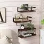 Superlele 3+1 Tier Wall Mounted Bathroom Shelves Over Toilet, Rustic Wood Floating Shelves with Metal Frame And Towel Bar for Bathroom, Kitchen, Bedroom, Living Room (Dark Brown) Superlele 3+1 Tier Wall Mounted Bathroom Shelves Over Toilet, Rustic Wood Floating Shelves with Metal Frame And Towel Bar for Bathroom, Kitchen, Bedroom, Living Room (Dark Brown)
