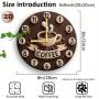 [Timeless Wood Disc Wall Clock] Room Decor 1pc 3D Coffee Cup Design Silent Wall Clock, Fiberboard Round Timeless Wood Disc, Stylish Kitchen Decor for Coffee Lovers, Relaxing Mornings, AA Battery Operated (Not Included)