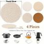 One set of 4pcs 7-inch heat-resistant mats | durable kitchen hot pads and pot pads | protect countertops and table mats | basic home and farmhouse decoration