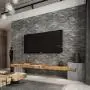 100pcs DIY 3D Brick Wall Stickers with Knife - Easy Peel & Stick, Waterproof, Foam Panels for Cozy Living Room, Kitchen, Bathroom Decor - Contemporary Gray and Black Design, Wall Stickers Home Decor