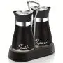 4 Oz Schwarzes Salz- und Pfefferstreuhalter Set mit Griff, wiederbefüllbar – ideal für Restaurants, Hochzeiten, Wohngeschenke, Küchenaccessoires und Dekoration.