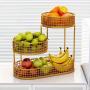 1pc Multi-Tier Metal Elegant Fruit Basket - Luxury Design for Living Room & Coffee Table, Versatile Snack and Fruit Holder