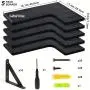 [Rustic Corner Shelves] Set Of 5 Black Corner Floating Shelves, Corner Book Shelf - Rustic Wall Shelves For Bathroom, Kitchen, Seasoning Bottles, Bedroom Or Living Room, Valentine's Day Decor