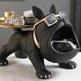 1 Black French Bulldog Storage Decor, Large Mouth Statue Art Crafts Creative Dog, Home Living Room Office Study Decoration, Room Desktop Display Entrance Decoration, Winter Christmas New Year Decoration, Handmade Home Decoration Style Doll Ornament
