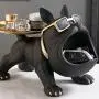 1 Black French Bulldog Storage Decor, Large Mouth Statue Art Crafts Creative Dog, Home Living Room Office Study Decoration, Room Desktop Display Entrance Decoration, Winter Christmas New Year Decoration, Handmade Home Decoration Style Doll Ornament