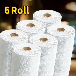 6 Rolls Thick 3D Vinyl Adhesive Wallpaper - Waterproof, Heat Insulating, Easy Peel & Stick for Ceilings and Walls, 110.24