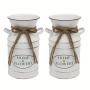 [Rustic | Vintage] Rustic Metal Galvanized Vase | Vintage Farmhouse Distressed Milk Jug with 