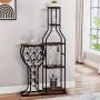 1pc 11 Bottle Wine Bakers Rack, 5 Tier Freestanding Wine Rack With Hanging Wine Glass Holder And Storage Shelves, Wine Storage Home Bar For Liquor And Wine Storagefor Kitchen, Dining Room, Valentine Home Decor Gifts, Utility Racks