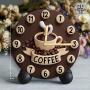 [Timeless Wood Disc Wall Clock] Room Decor 1pc 3D Coffee Cup Design Silent Wall Clock, Fiberboard Round Timeless Wood Disc, Stylish Kitchen Decor for Coffee Lovers, Relaxing Mornings, AA Battery Operated (Not Included)