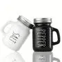 2pcs Vintage Glass 4.4OZ Farmhouse Salt And Pepper Shaker Set With Handle And Stainless Steel Lid 2pcs Vintage Glass 4.4OZ Farmhouse Salt And Pepper Shaker Set With Handle And Stainless Steel Lid