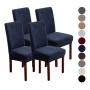 4/6pcs Waterproof Chair Covers for Dining Room, Stretch Jacquard Dining Chair Slipcovers Removable Washable Chair Protector for Kitchen, Hotel, Restaurant
