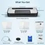 80Kpa Vacuum Sealer Machine Set, Double Pump, Dry/Moist, Pulse Mode, 12MM Widened Heating Strip, Handle Locked Design, LED Indicator Light & Cutter