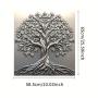 [Magnetic | Tree of Life] 1pc Magnetic Dishwasher Door Cover | Tree of Life Printed Theme Vinyl Art Print, Easy to Apply & Clean | Indoor Rectangular Dishwasher Trim, Kitchen Decor, 23.03 x 25.59 inches