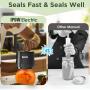 10 Flat Lids, 6 Covers - IPOW Rechargeable Mason Jar Vacuum Sealer Kit for Wide-Mouth & Regular-Mouth Jars with Great Seal