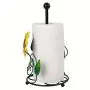 [Elegant Sunflower Holder] Black Yellow Elegant Sunflower Metal Tissue Holder - Decorative Kitchen & Bathroom Roll Paper Rack with Fresh Wrap Storage, Non-Food Safe, Sunflower Bathroom Decor