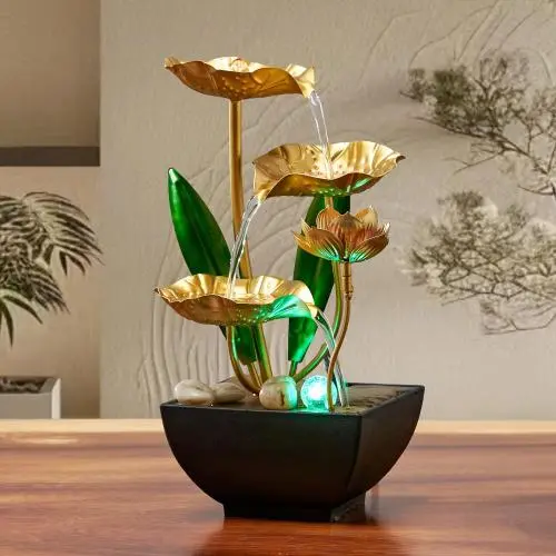 Kleine Innenfontäne mit automatischer Zirkulation und Luftbefeuchter für Dekoration im Wohn- oder Schlafzimmer – Entspannung & Handwerk.