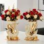 2pcs Ceramic Elegant Swan Vase Centerpieces, Vintage Style Cylindrical Home Decor, No Power Required, Battery-Free