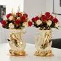 2pcs Ceramic Elegant Swan Vase Centerpieces, Vintage Style Cylindrical Home Decor, No Power Required, Battery-Free