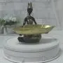 [African | Elegant] Golden-Leaf Elegant African Figurine Resin Tray Decor | Cultural Artwork, Handcrafted Look, Ideal for Home or Office Desktop | Versatile Indoor/Outdoor Use, Decorative Tray