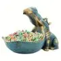 Verspielte Harz-Hippopotamus-Statue mit goldener herausgestreckter Zunge – Mehrfarbiges Süßigkeiten-Schüsselchen & Schlüsselbowl, Robustes ABS-Material, Ideal für die Innendekoration und Tischskulpturen, Perfekt zum Aufbewahren von Kleinigkeiten.